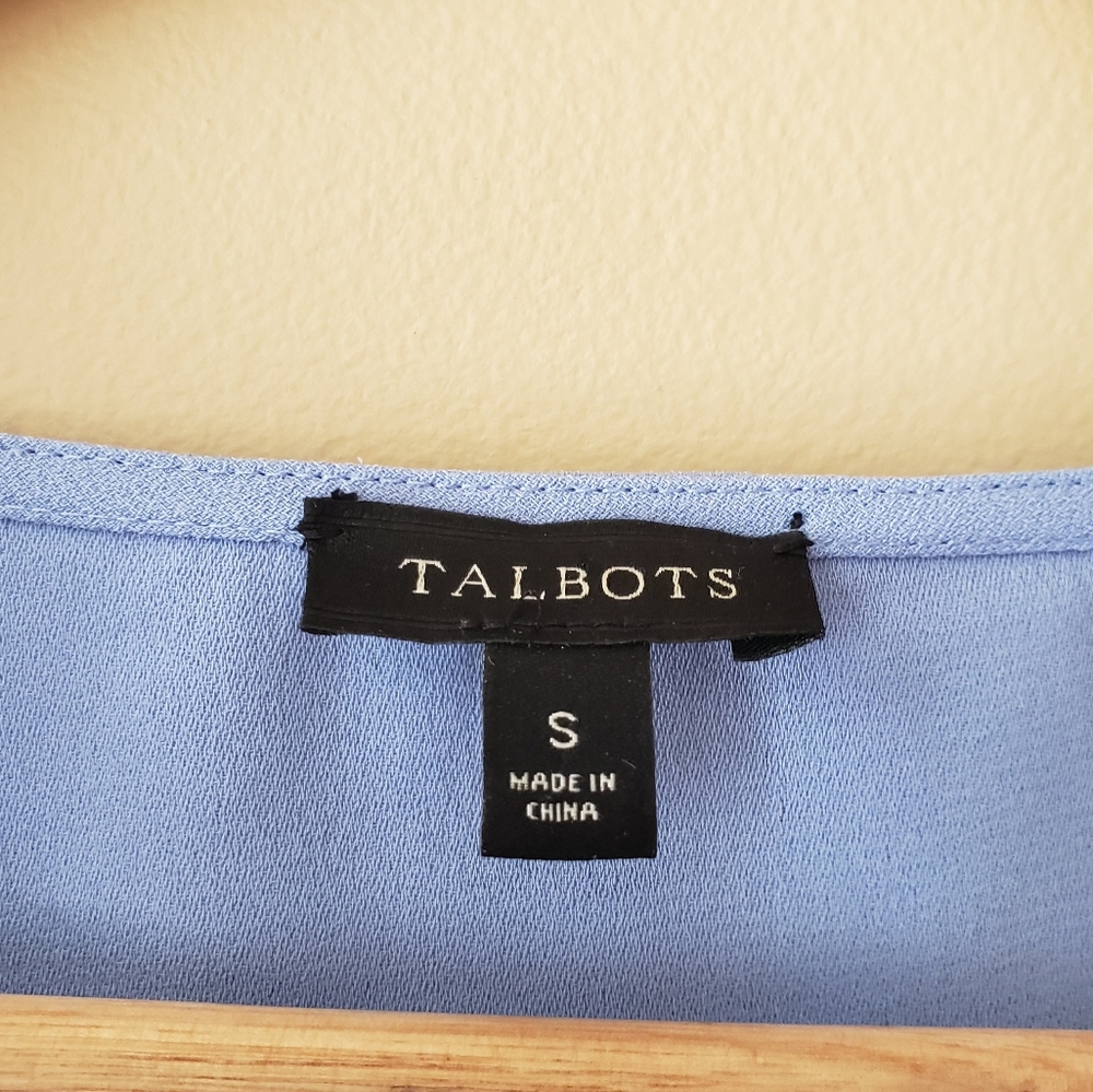 Talbots Periwinkle Scallop Hem Blouse - Picture 5 of 6